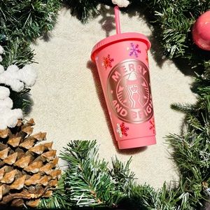 Pink snowflake field